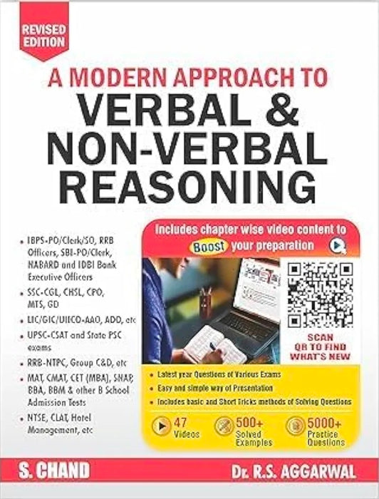 R.S. Aggarwal A Modern Approach To Verbal & Non-Verbal Reasoning New 2025 Editon (46 Videos & 500+ Solved Examples & 5000+ Practice Questions) For All