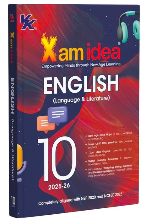 Xam idea Class 10 English (Language & Literature) | Mind Maps & Digital Learning | NEP 2020 & NCFSE 2023 Aligned | Full Coverage of Reading, Writting,