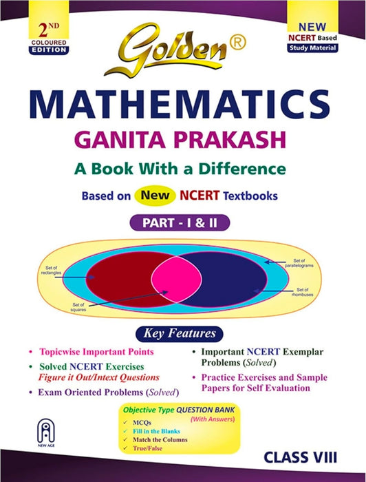 Golden Mathematics Study Material Based on NEW NCERT Ganita Prakash Part-1&2 For Class 8 | For CBSE 2027 Exams