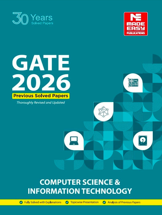 GATE 2026: Computer Science & IT Engineering Book | 30 Years Previous Year Solved Papers (1996–2025) | Chapterwise & Topicwise PYQs with Detailed Explanations | Includes General Aptitude & Engg Maths