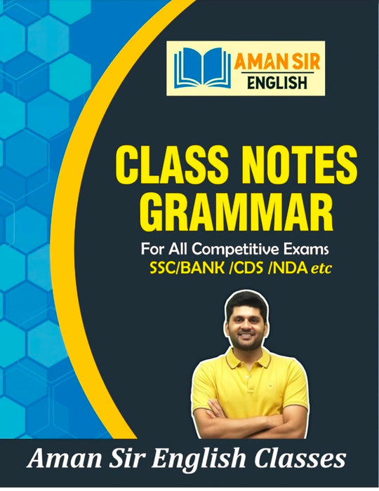 Aman Sir English Class Notes Grammar for Competitive Exams, SSC, Bank, CDS, NDA Study Material | Latest Edition 2026-27