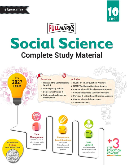 Full Marks Social Science Complete Study Material Class 10 | Based on India and the Contemporary World-II, Contemporary India-II, Democratic ... Summary, Solved Q/A, Practice Papers