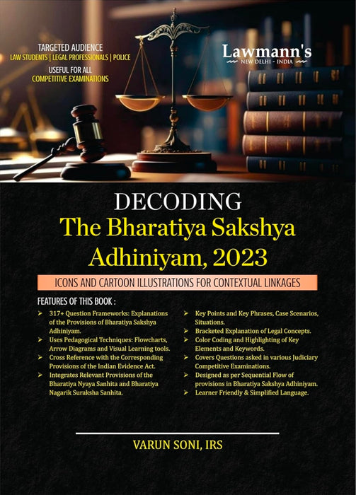 Decoding The Bharatiya Sakshya Adhiniyam, 2023 | BSA | Icons & Cartoon Illustrations | Useful for Law Students, Advocates, Police, Judiciary, APO, AIBE, LLM, HJS, UPSC & All Competition Exams