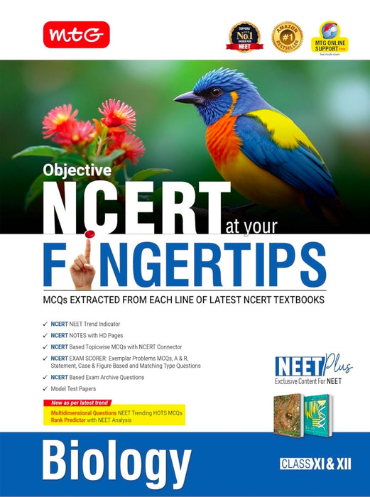 MTG Objective NCERT at your FINGERTIPS Biology For 2025-2026 Exam - NCERT NEET Trend Indicator, HOTS MCQs, Rank Predictor & Notes with HD Pages | NEET Books (Based on NCERT Latest Pattern)