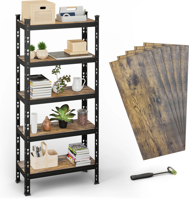 BUILDSKILL 5-Tier Multipurpose Storage Rack | 170x70x30cm Bolt-Free Assembly Adjustable Rack | Oil &