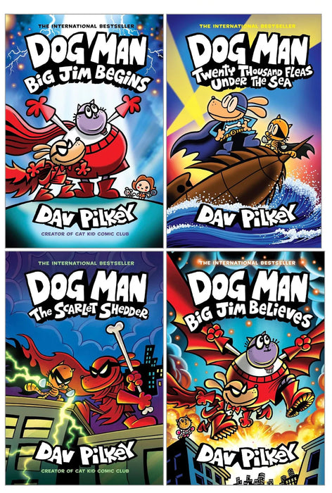 Dog Man Book Set (Parts 11–14) by Dav Pilkey | Graphic Novel Collection for Kids (Hardcover)