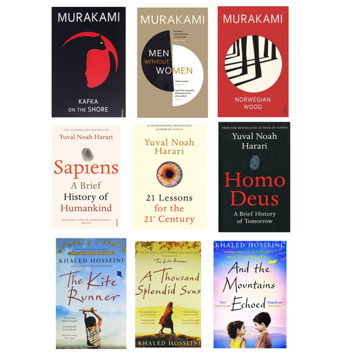 Haruki Murakami, Youval Noah Harrari, Khaled Hosseini Combo (Set of 9 Books)-Paperback - eLocalshop