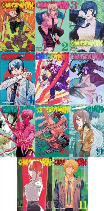 Chainsaw Man Collection 11 book set volumes 1-11 by Tatsuki Fujimoto Paperback