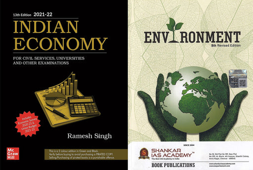 INDIAN ECONOMY BY RAMESH SINGH + ENVIRONMENT BY SHANKAR Product Bundle – 1 January 2021 - eLocalshop