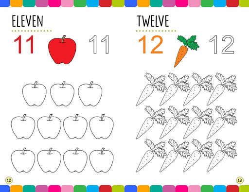 Little Colouring Books (Set of 10 Books) - Vegetables, Transport, Flowers, Fruits, Birds, Alphabet, Animals, Numbers, Sports, Flags - eLocalshop