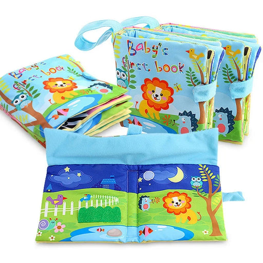 Baby Toys Kids Early Development Cloth Book Learning Education Unfolding Activity Books Rattle Animal Stroller Hanging Cube Toy - eLocalshop