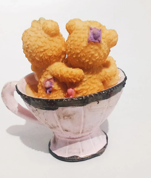Teddy Couple Mug Resin Showpiece - eLocalshop