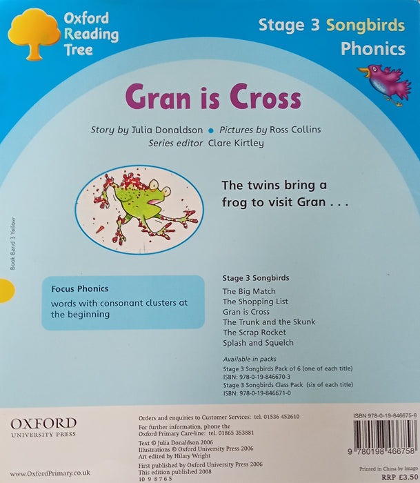 Oxford Reading Tree Songbirds Phonics: Level 3: Gran is Cross (Almost New)