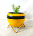 Metal Planter Pot with stand (Yellow) - eLocalshop