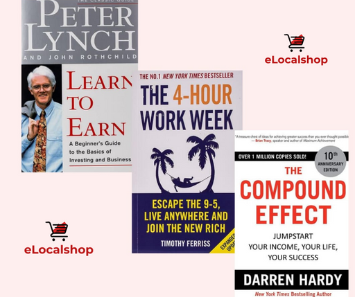 Learn to earn, four hour work week and the compound effect book combo - eLocalshop
