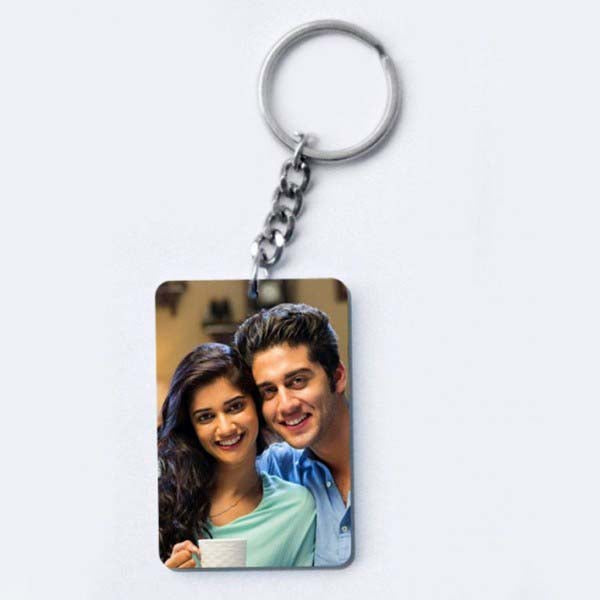One Sided Personalised Photo Keychain Customised with Photo Unique Birthday Key Chain (Multicolour) - eLocalshop